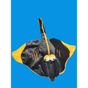 Stuffed Plush Stingray 19" Black & Yellow Soft Toy By B.T. Toy Co. For Ages 3+